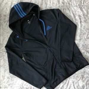 Blue Adidas zip-up hoodie